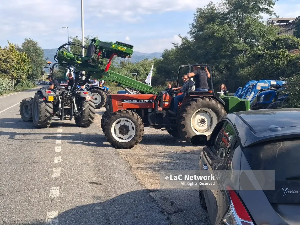 Trattori all’aeroporto di Lamezia: nuova protesta degli agricoltori contro il caro gasolio