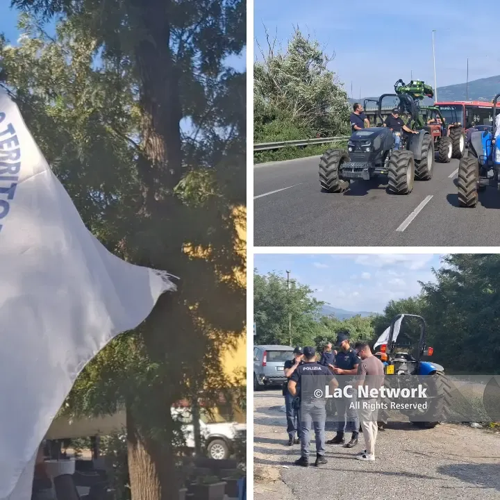 La protesta degli agricoltori si sposta a Lamezia nei pressi dell’aeroporto, andrà avanti tutta la giornata\n