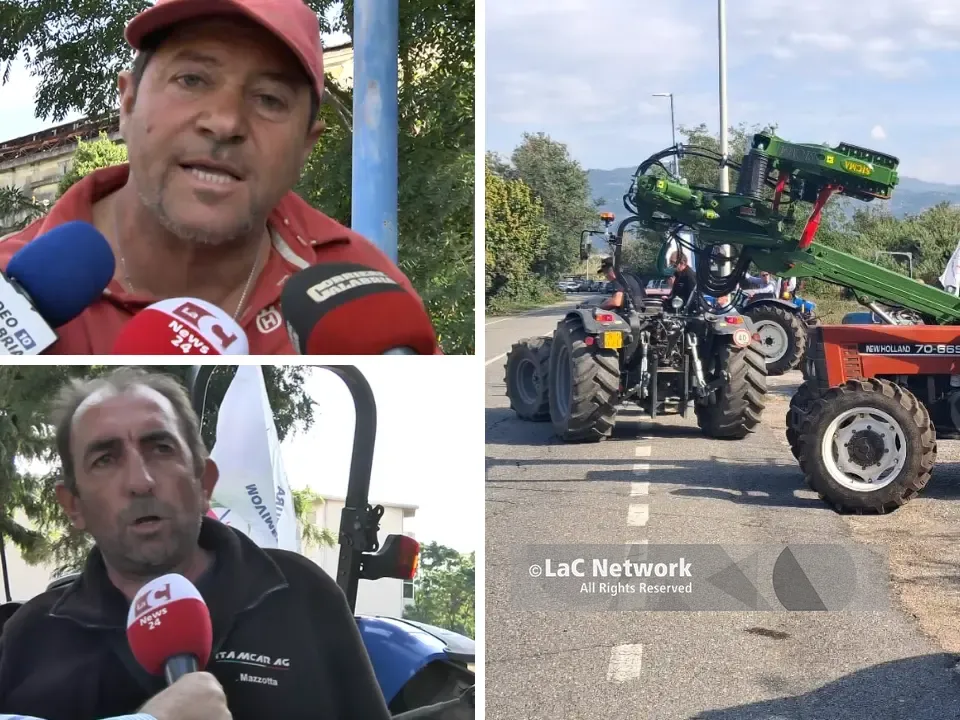 Caro gasolio e prodotti svenduti, gli agricoltori protestano a Lamezia: «Costretti a scegliere tra licenziare gli operai o chiudere»