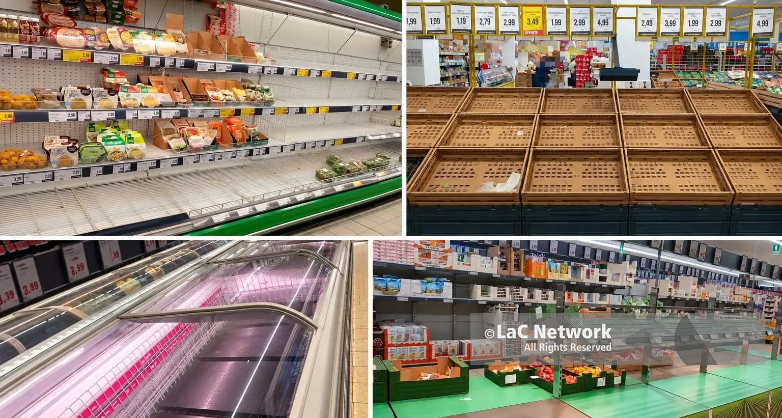 Tirreno cosentino, le conseguenze delle proteste: scaffali vuoti in diversi supermercati
