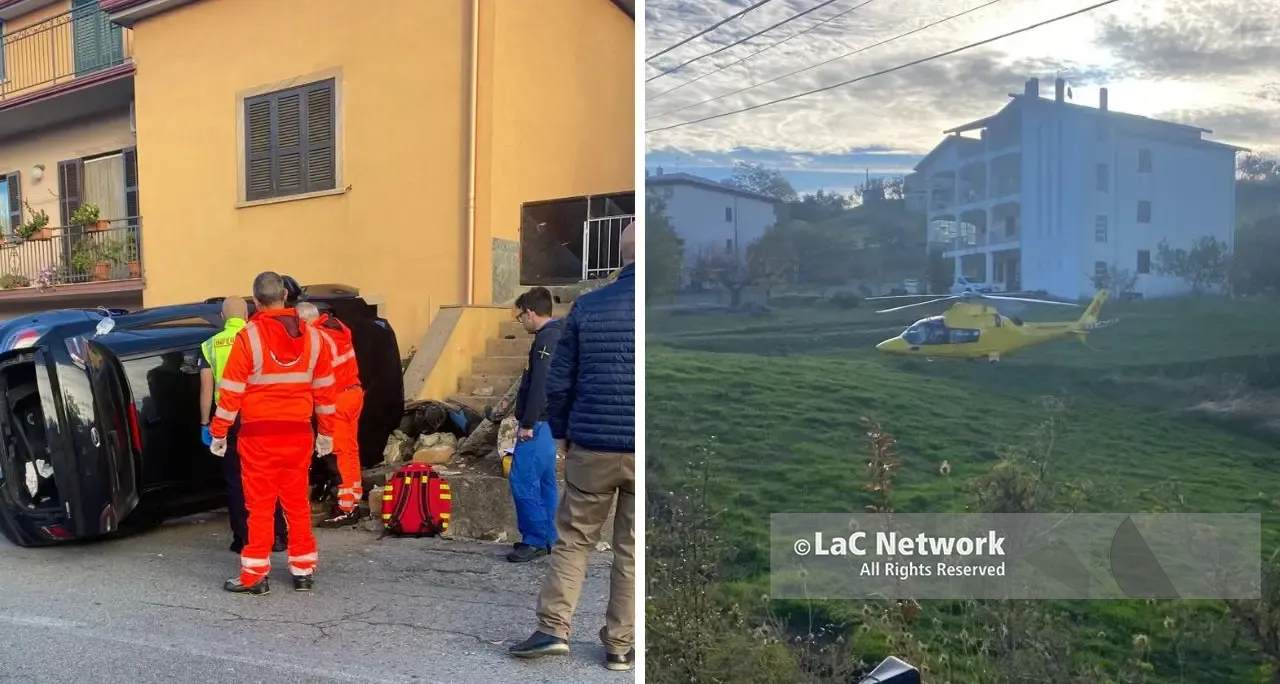 Acri, auto fuori strada: 22enne bloccato nell’abitacolo, sul posto l’elisoccorso e attesi i vigili del fuoco\n