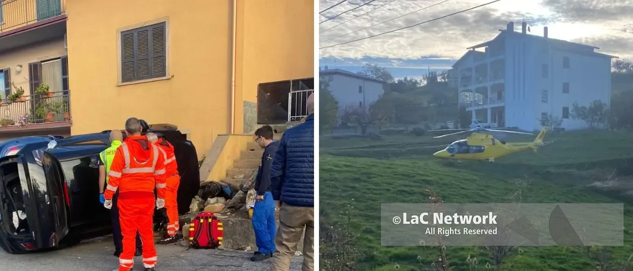 Acri, auto fuori strada: 22enne bloccato nell’abitacolo, sul posto l’elisoccorso e attesi i vigili del fuoco\n